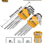 Ingco | 18 Pcs Hex Key and Torx Key Set (HHKSET0181)