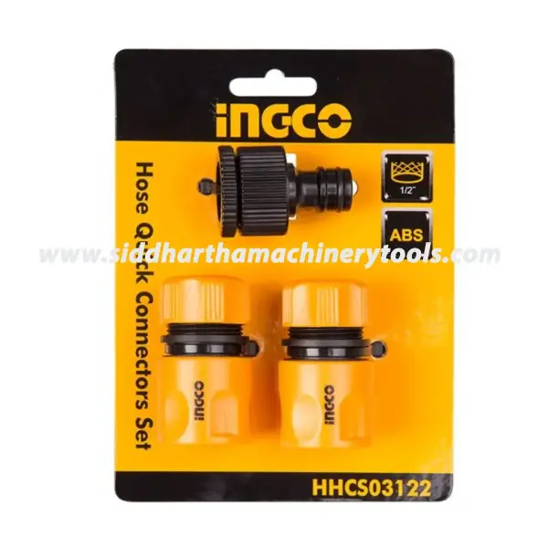 Ingco | 3 Pcs Hose Quick Connectors Set (HHCS03122)