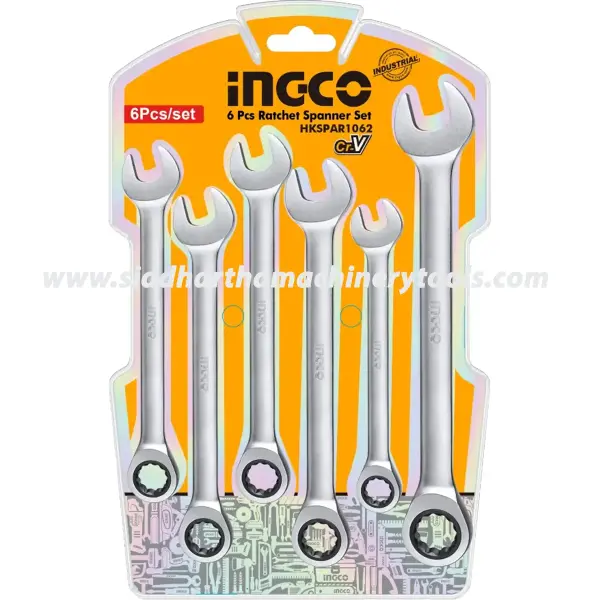 Ingco | 6 Pcs Ratchet Spanner Set (HKSPAR1062)
